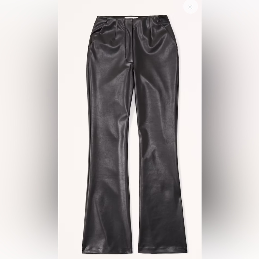 Abercrombie & Fitch Curve Love Vegan Leather Slim Flare pants